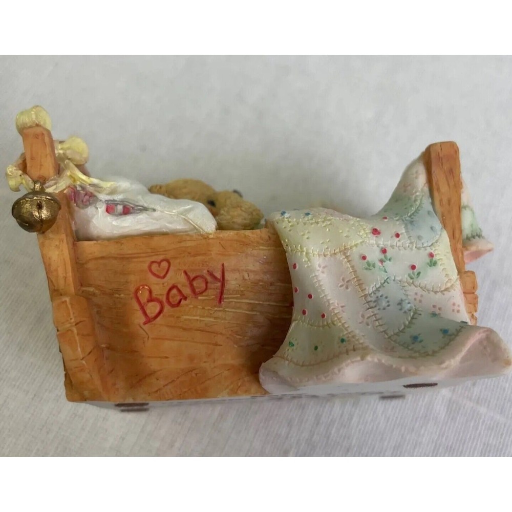 VINTAGE 1992 Cherished Teddies 911356 Baby Cradled With Love Bear Figurine NEW - Picture 3 of 5